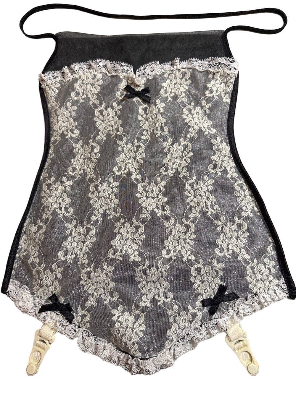 Vintage Undercoverwear Black Lace Gartered Lingerie Storage Bag